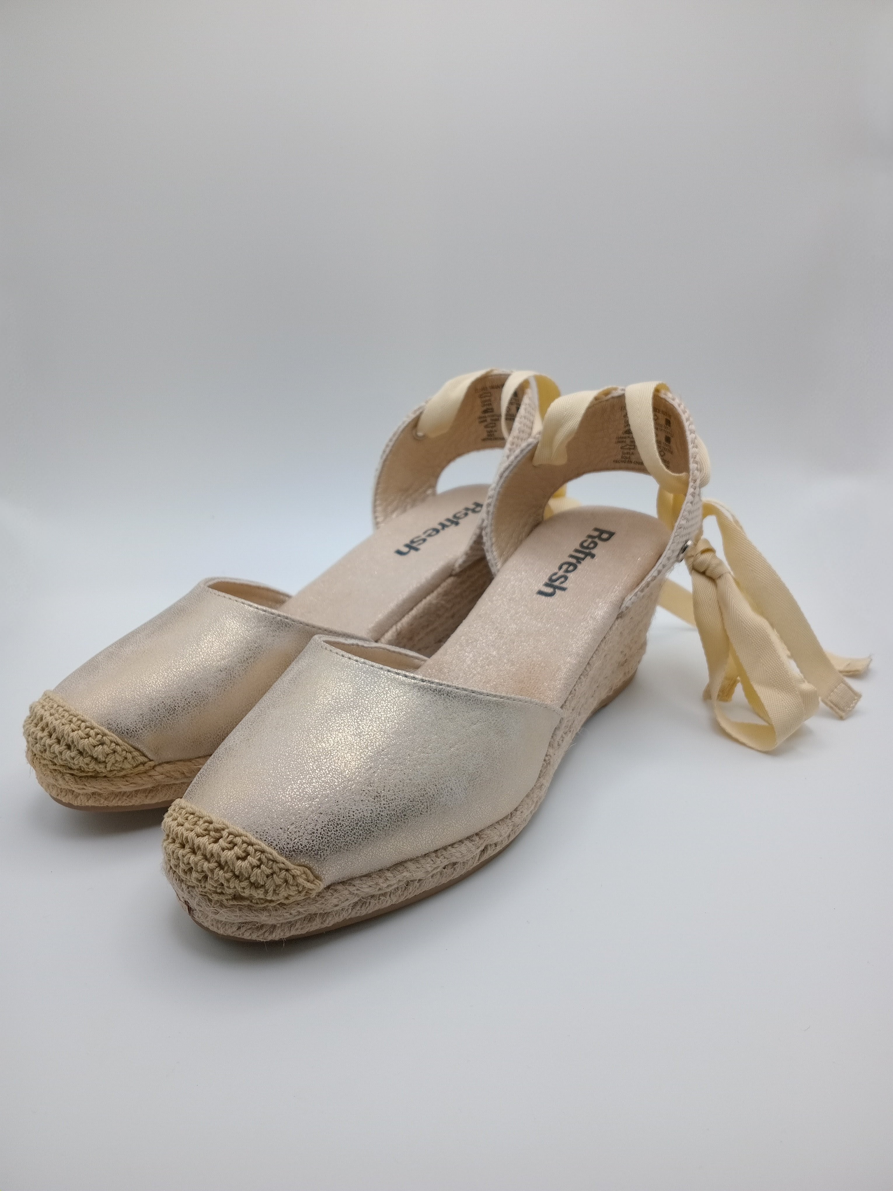 SALTO CUNHA REFRESH DOURADO AMARRAÇÃO MACRAME ENTRELACE