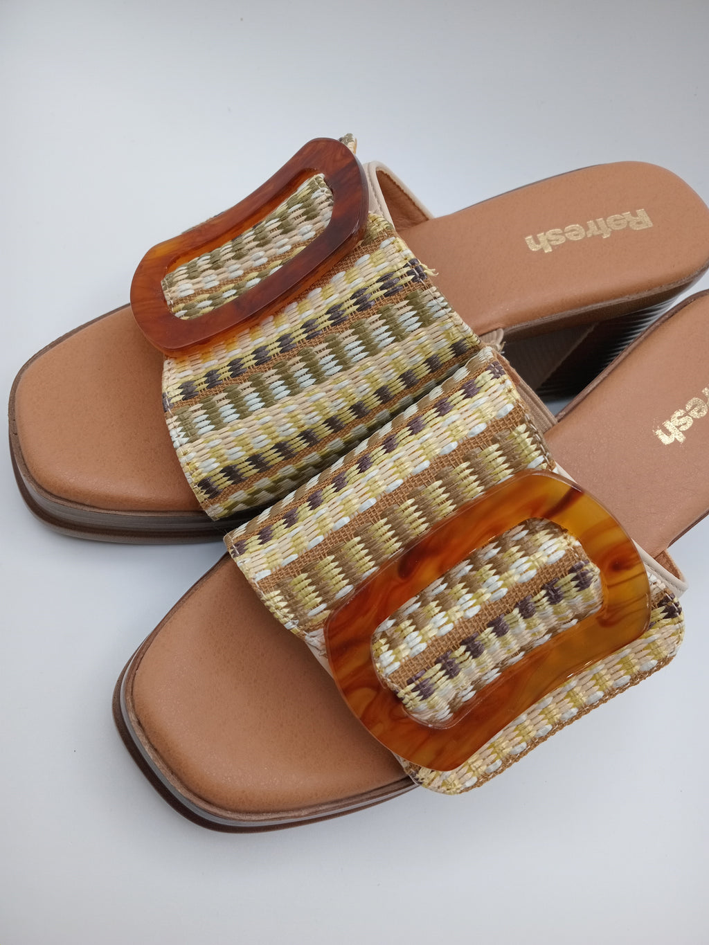 SALTO SANDÁLIA REFRESH CASTANHO FIVELA MACRAME ENTRELACE