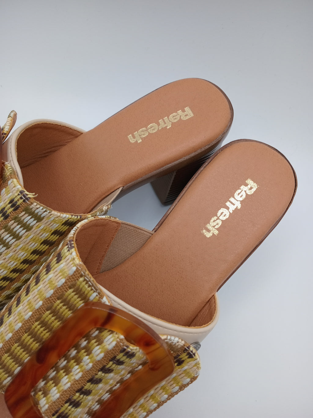SALTO SANDÁLIA REFRESH CASTANHO FIVELA MACRAME ENTRELACE