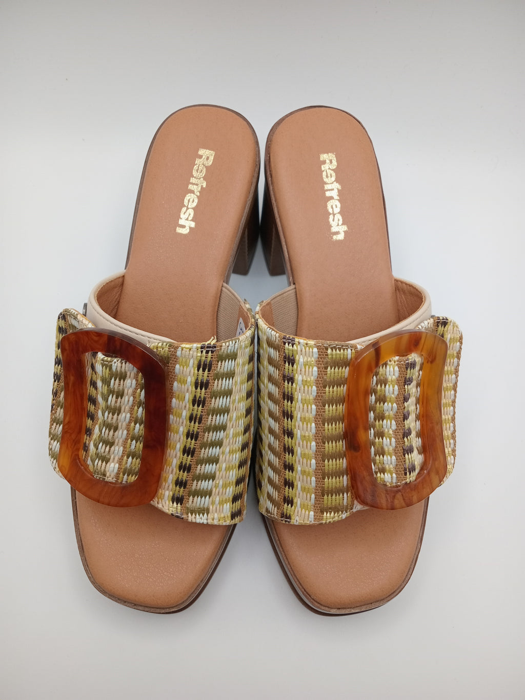 SALTO SANDÁLIA REFRESH CASTANHO FIVELA MACRAME ENTRELACE