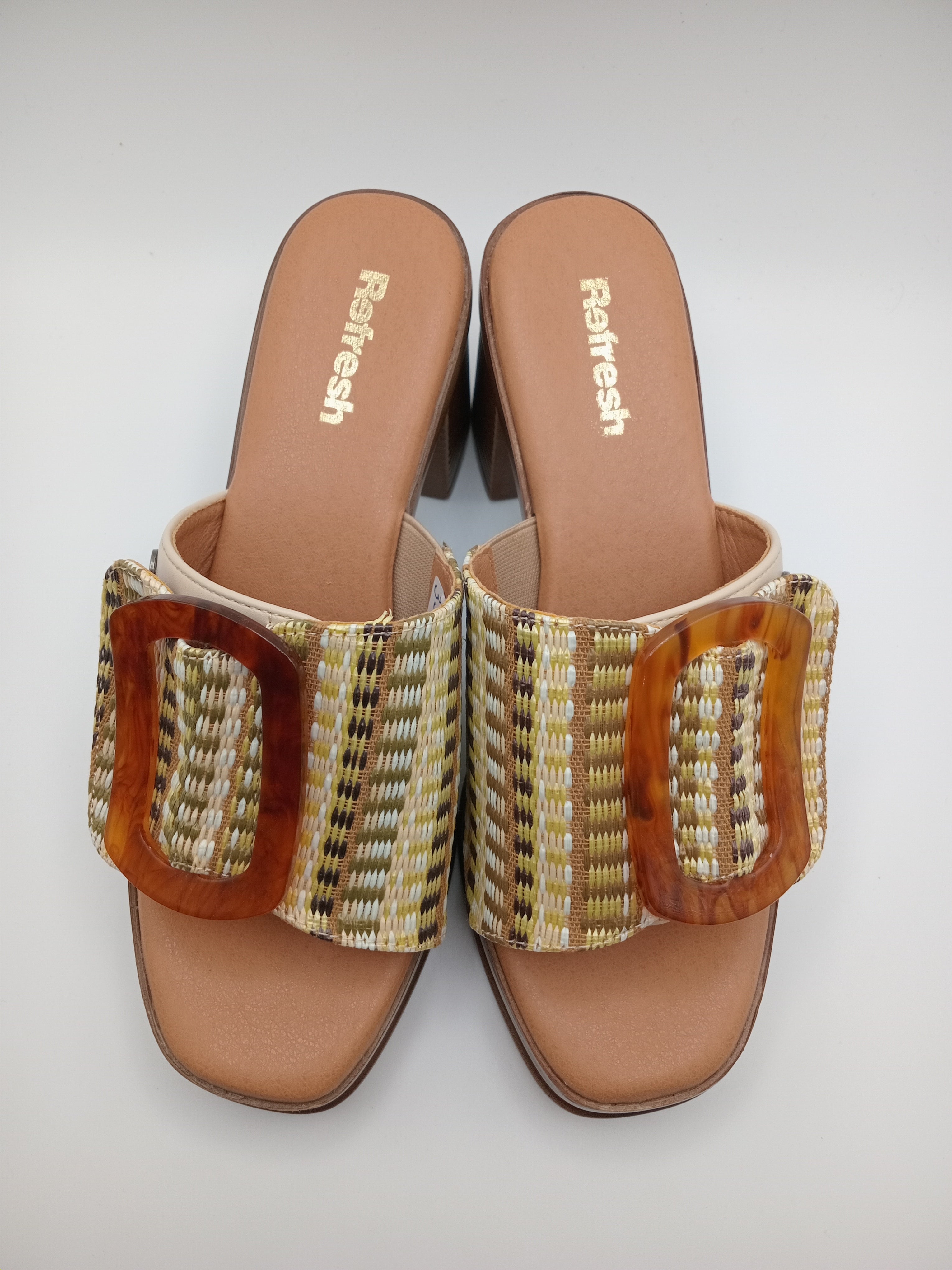 SALTO SANDÁLIA REFRESH CASTANHO FIVELA MACRAME ENTRELACE