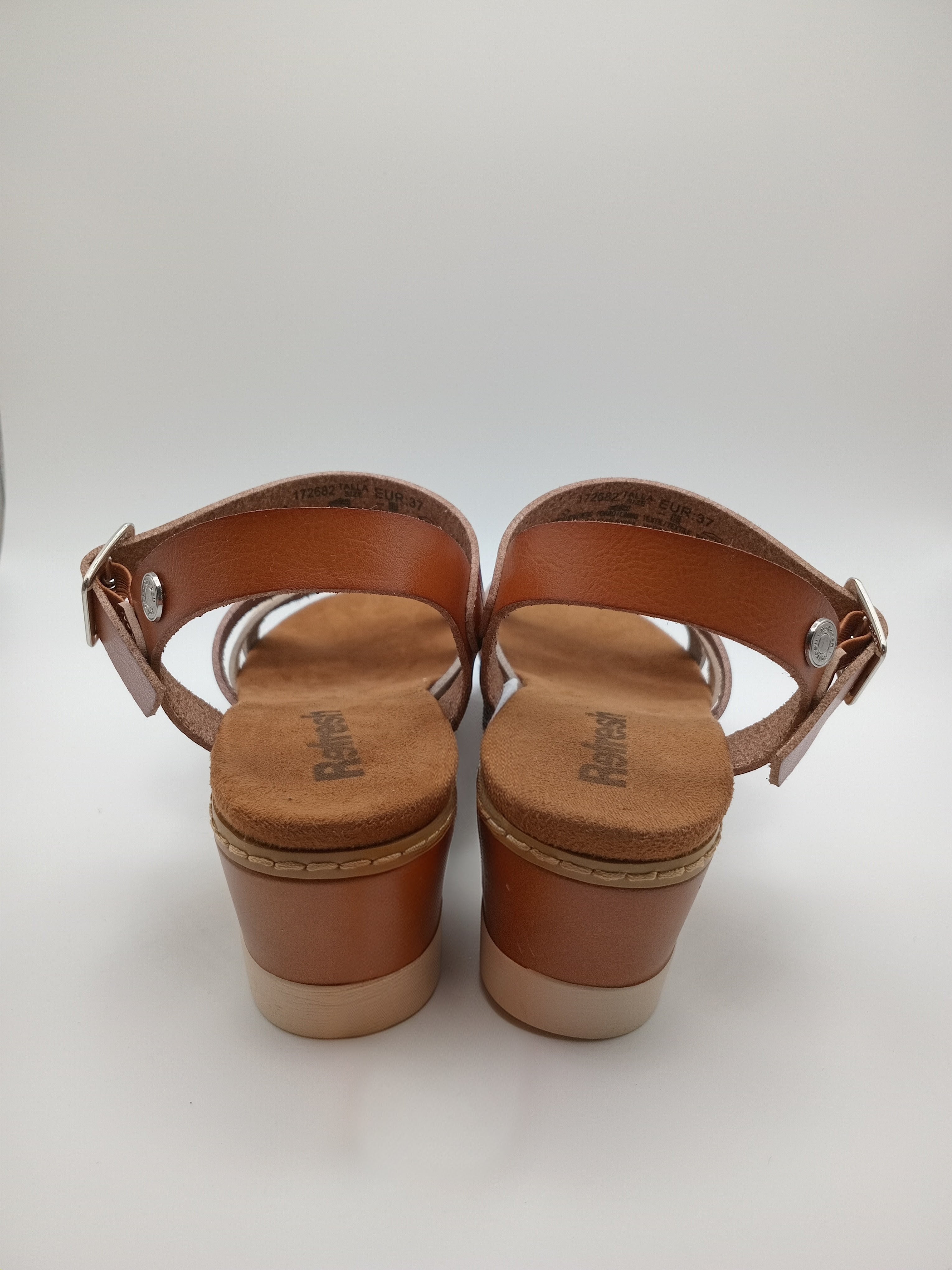 SALTO CUNHA REFRESH CASTANHO TIRAS VERMELHO BEGE