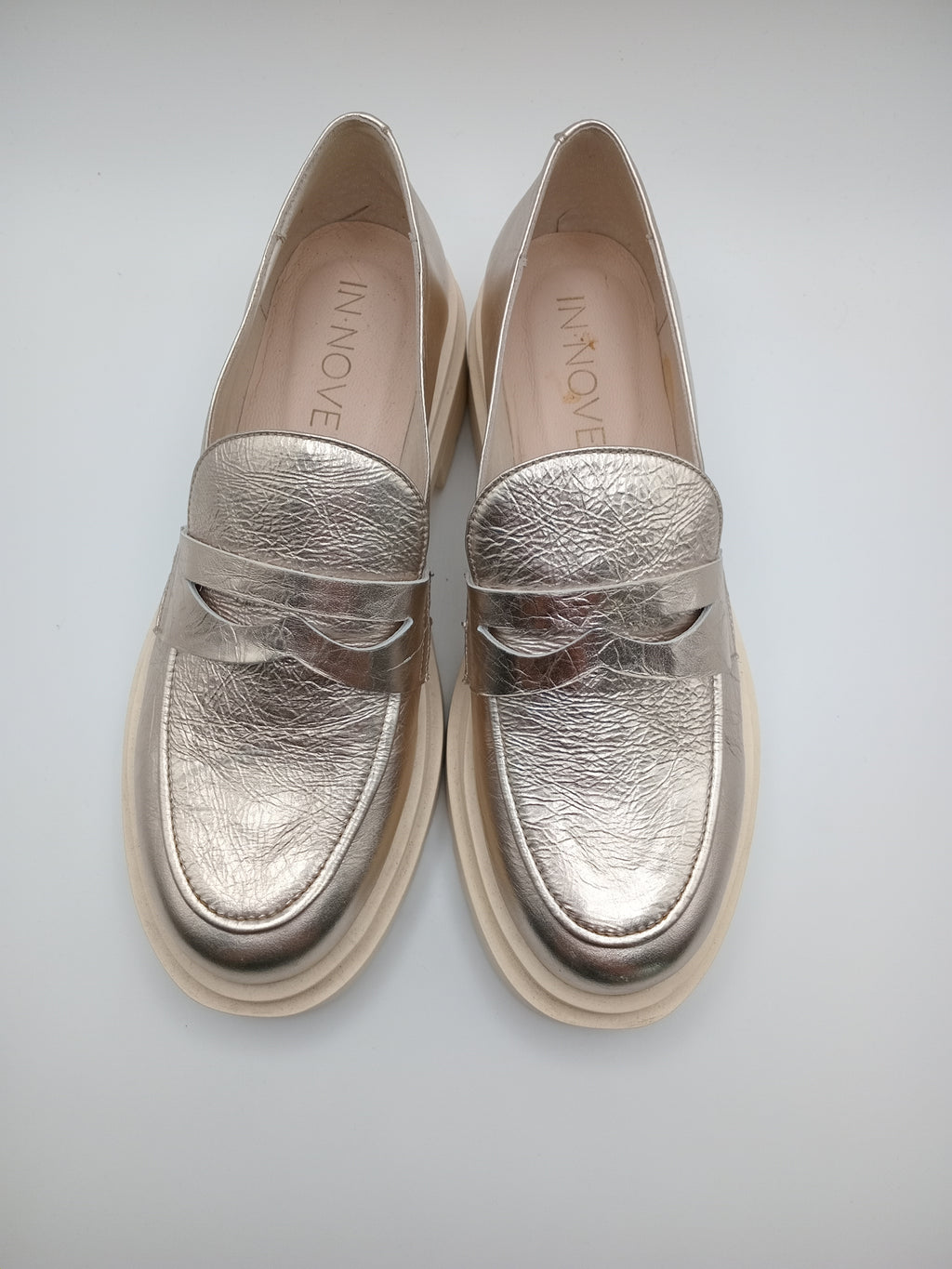 MOCASSIM TRATORADO IN•NOVE NUDE ROSE COURO ACETINADO