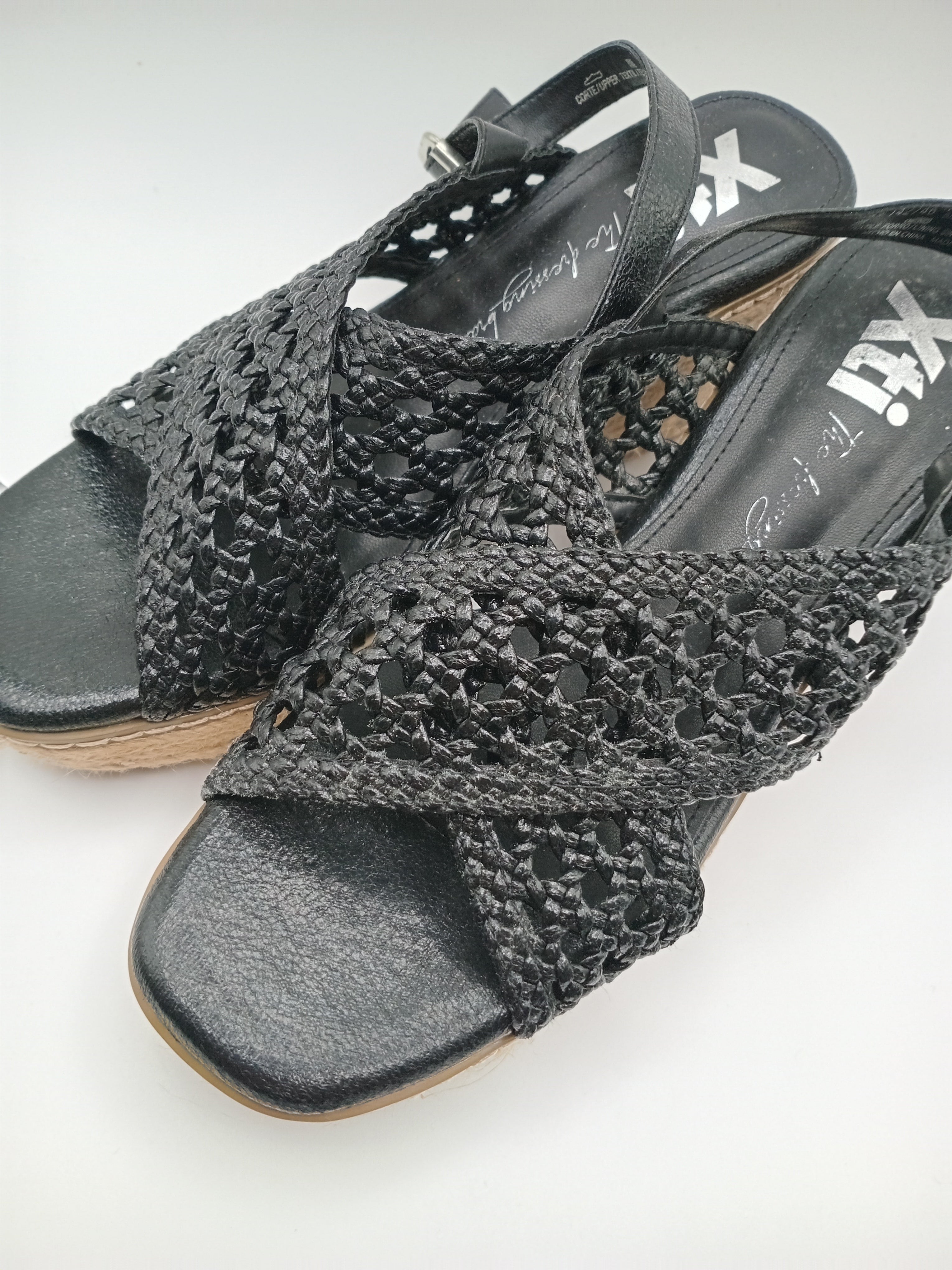 SALTO CUNHA XTI PRETO ENTRELACE MACRAME