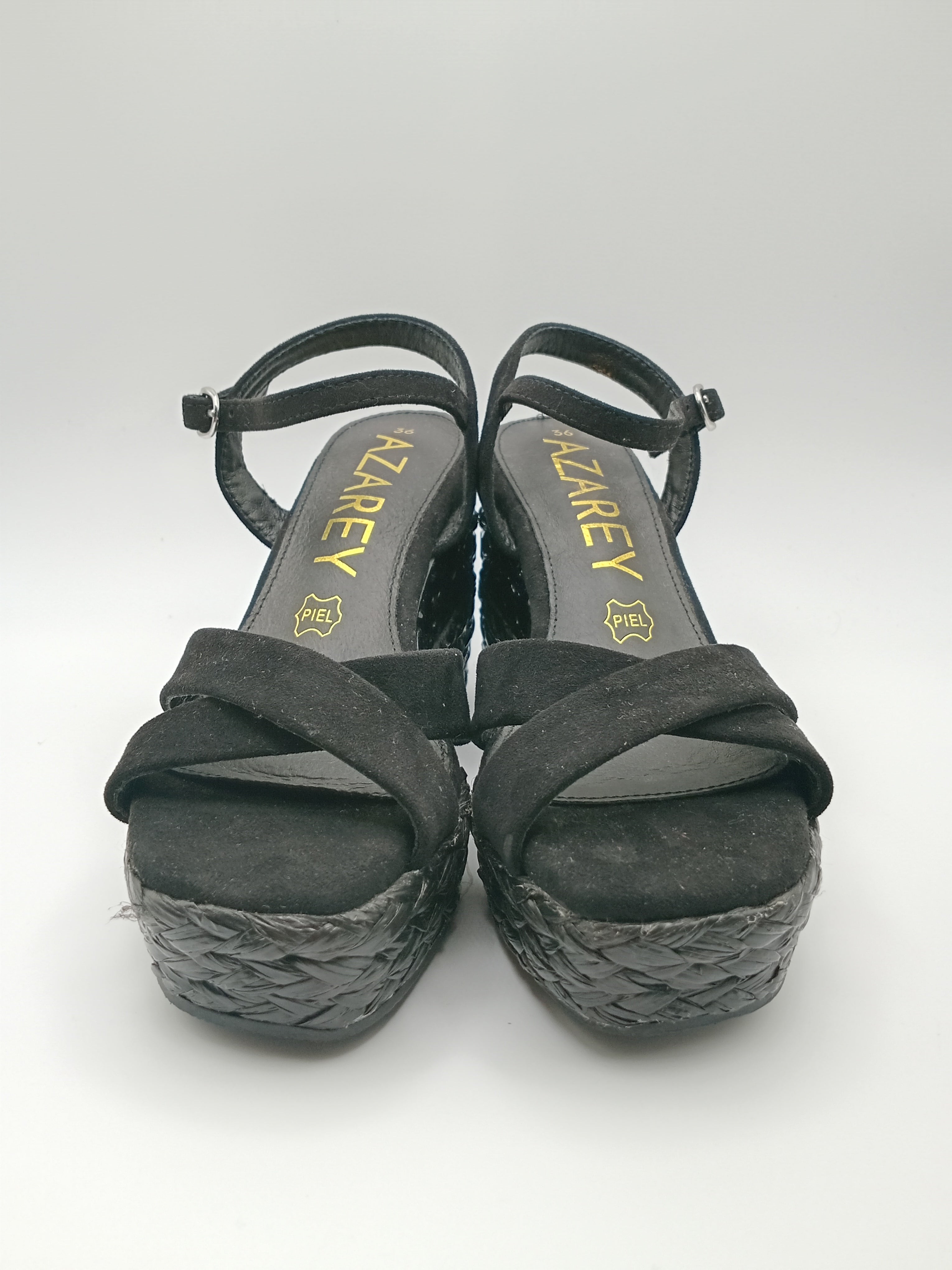 SALTO CUNHA AZZAREY PRETO COURO PEDRAS PALHA