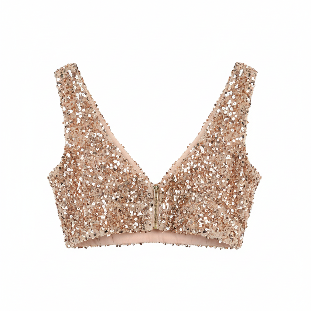 TOP PINK BOOM SALMON ROSE NUSE BRILHO LANTEJOULAS BOJO ALÇA GROSSA