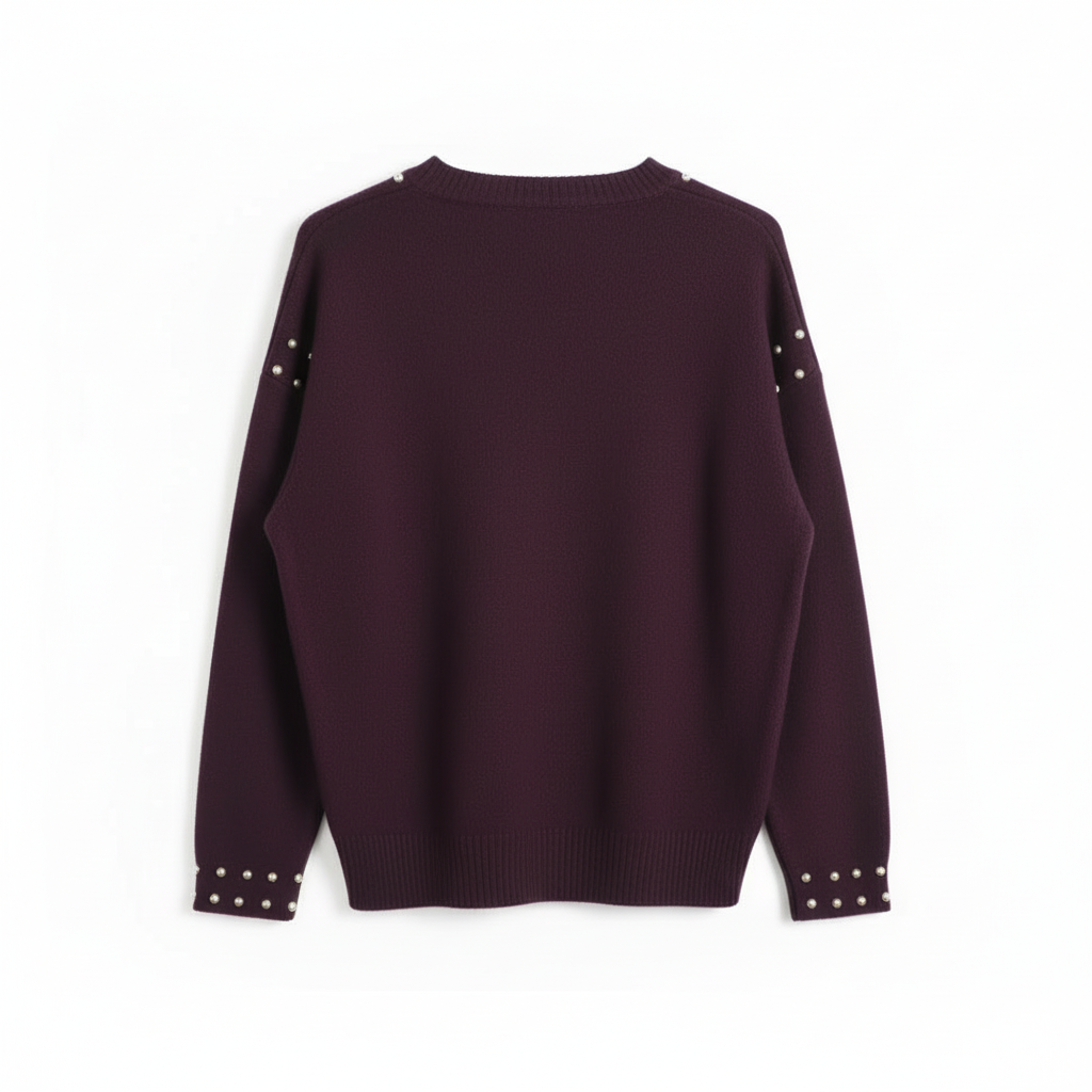 CAMISOLA AZARA BORDO DECOTE CANOA MANGA CUMPRIDA TAXAS BOLAS BOLSO FRONTAL