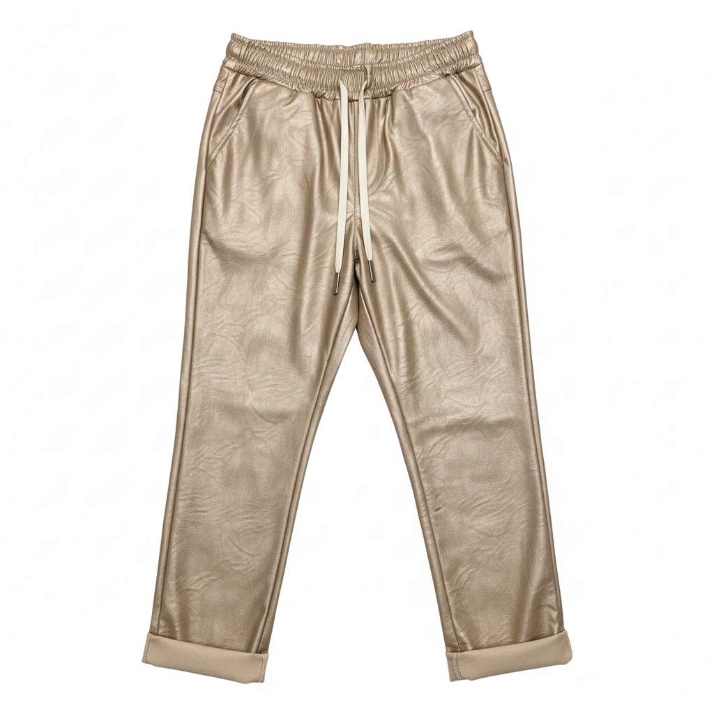 CALÇA SKINNY CAMILLE FRANCE DOURADO PINK ECO PELE ELASTICO FESTA BOLSO TRASEIRO REGULADOR