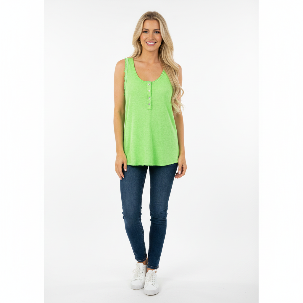 REGATA COUTUREVE VERDE LIMÃO BOTÕES FRONTAL BABADO CAVA