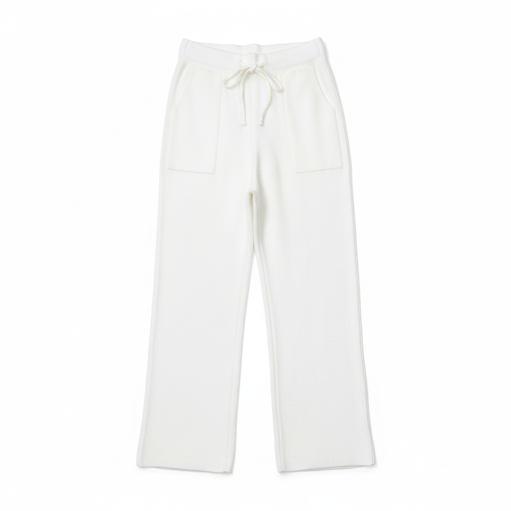 CALÇA RETA FREE SPIRIT BRANCA BOLSOS CINTURA ELASTICO REGULADOR