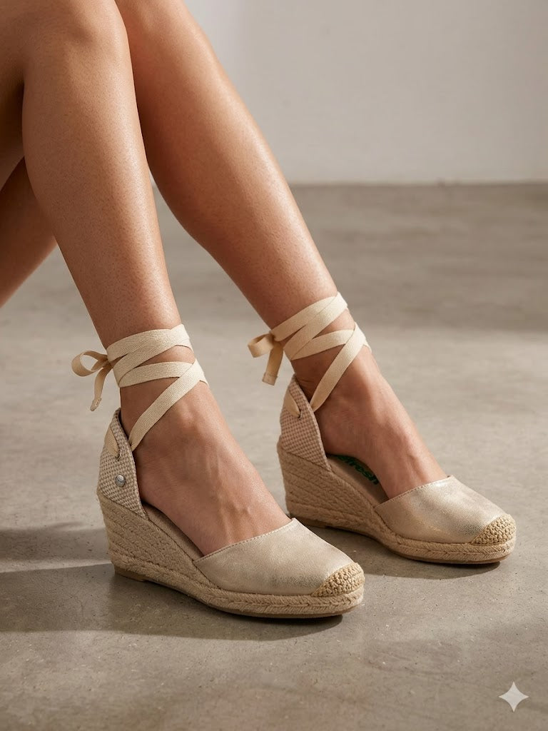 SALTO CUNHA REFRESH DOURADO AMARRAÇÃO MACRAME ENTRELACE