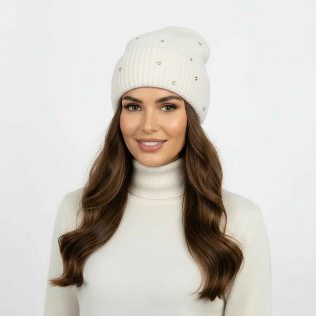GORRO BRANCO PEDRAS BRILHOS CANELADO