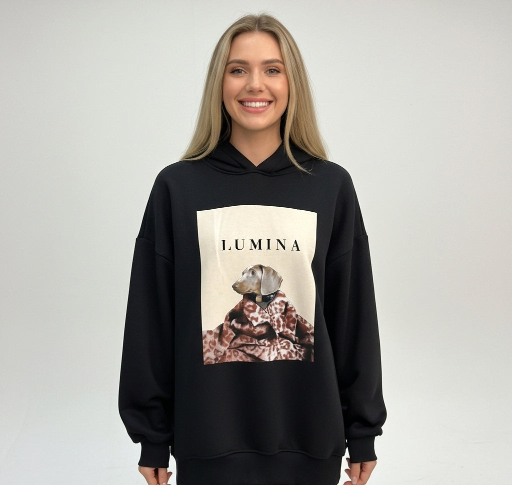 CASACO LUMINA PRETO MOLETON TOUCA ESTAMPA CACHORRO COLEIRA PRETA COBERTOR LEOPARDO