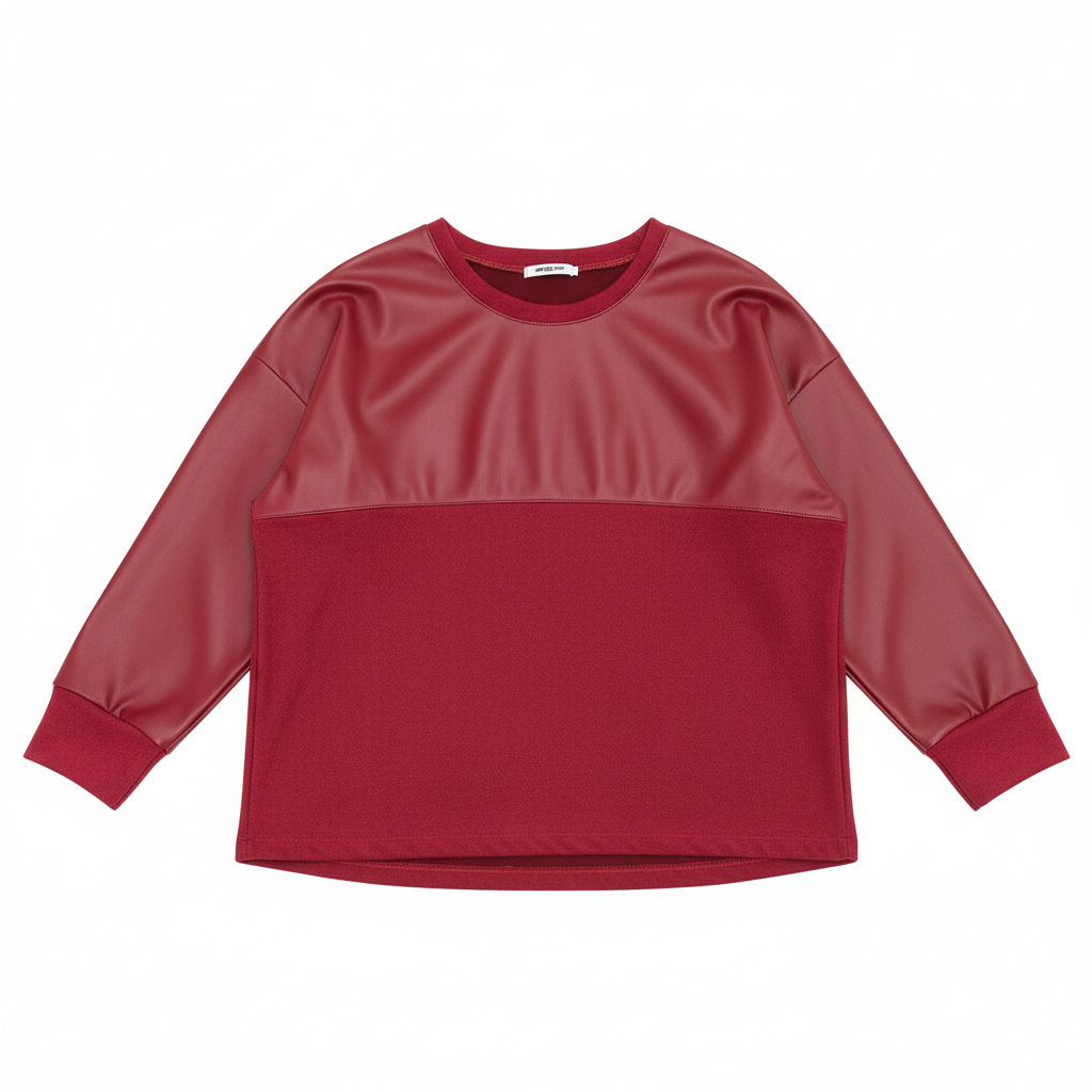 CAMISOLA AMY BORDO CAMURÇA ECO PELE BUSTO MANGA CUMPRIDA