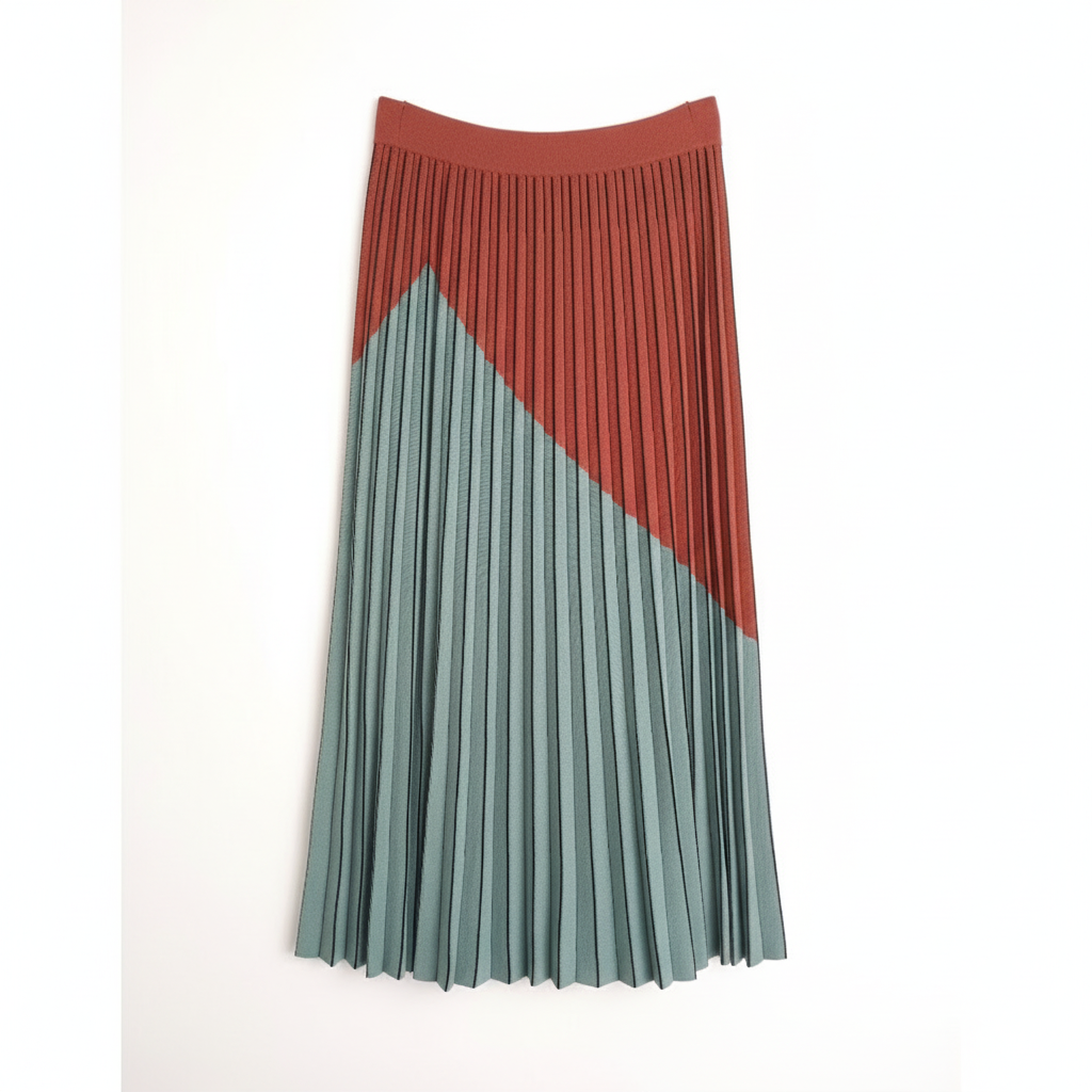 SAIA MIDI SKATIE BRAND BORDO VERDE ÁGUA DRAPEADO