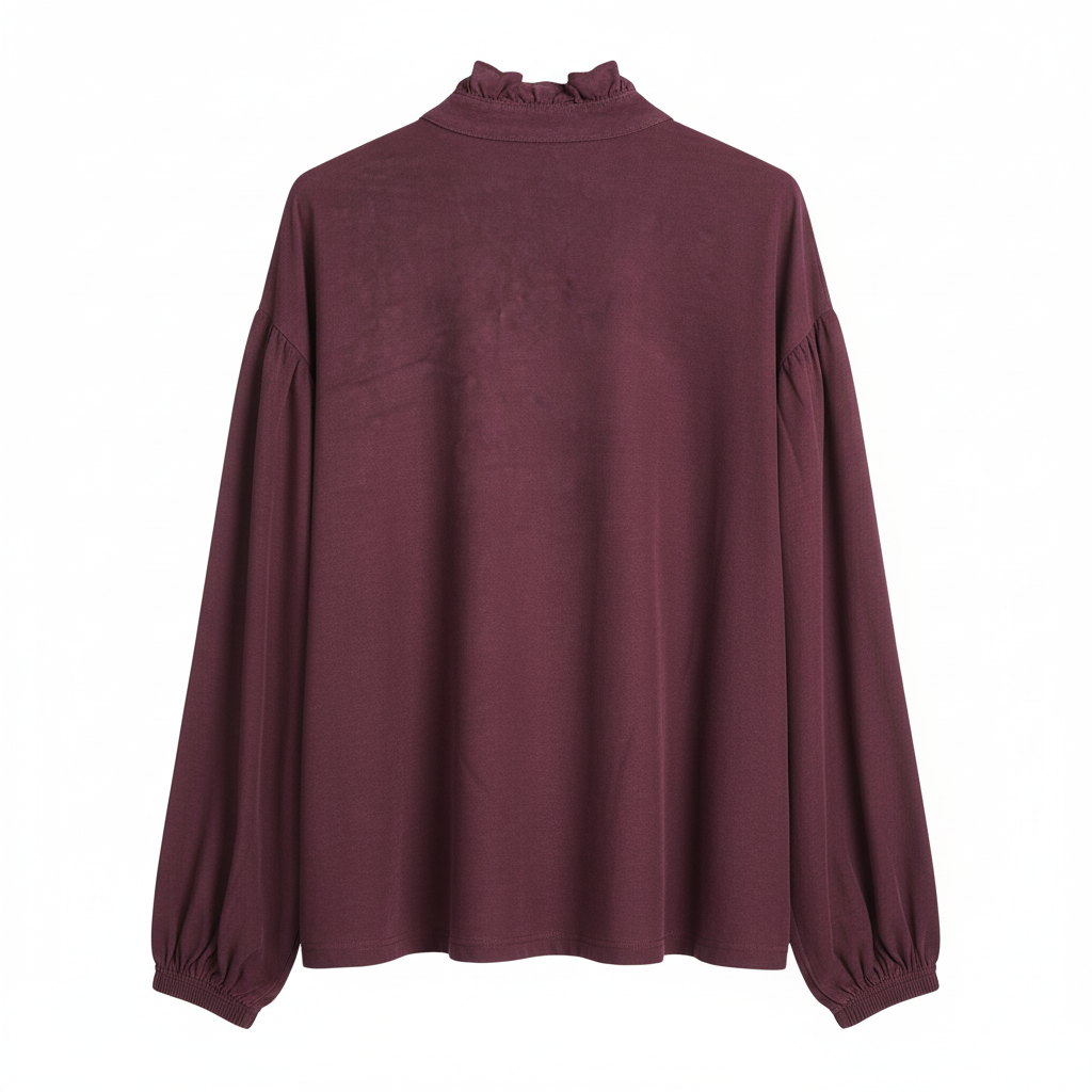 CAMISA CAMILLE FRANCE BORDO GOLA DRAPEADO MANGA CUMPRIDA BOTÕES D0ETALHE DRAPEADO