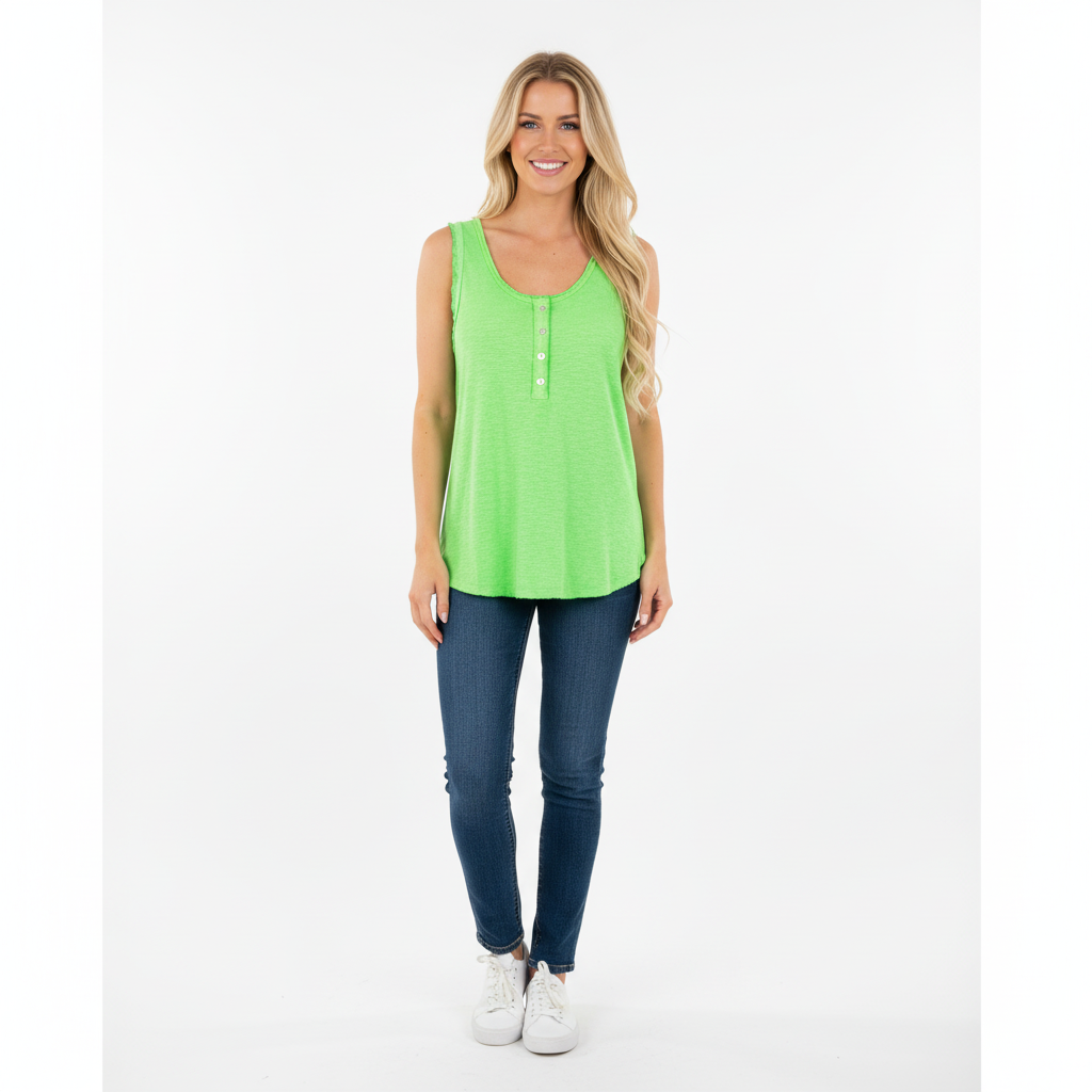 REGATA COUTUREVE VERDE LIMÃO BOTÕES FRONTAL BABADO CAVA