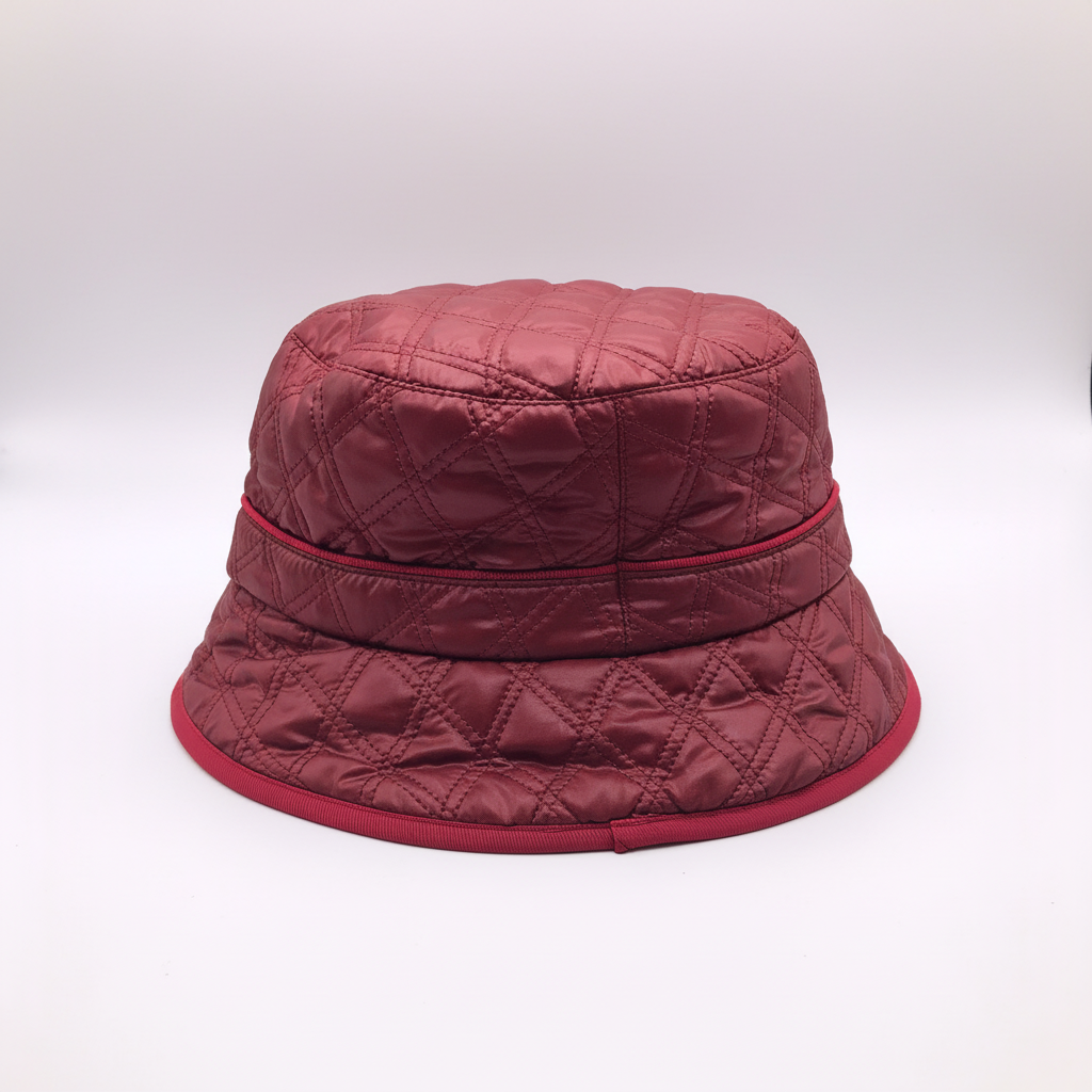 CHAPÉU BORDO PADRÃO LOSANGO COSTURA ACOLCHOADO