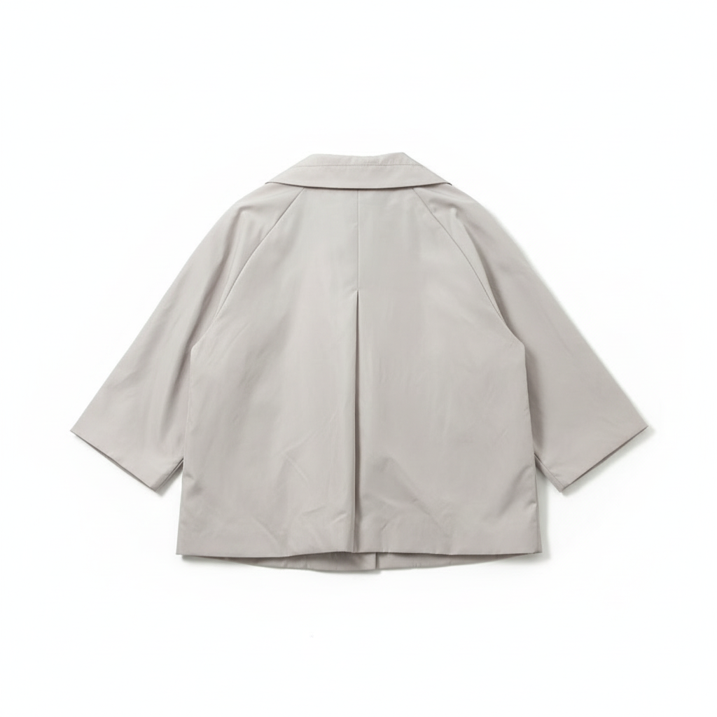 CASACO BRANCO CINZA GELO BOTÕES CASTANHO