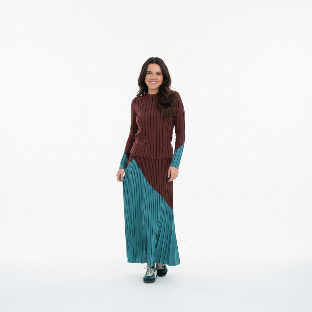 CAMISOLA SKATIE BRAND BORDO VERDE ÁGUA CAMISA DE MANGA CUMPRIDA DRAPEADO