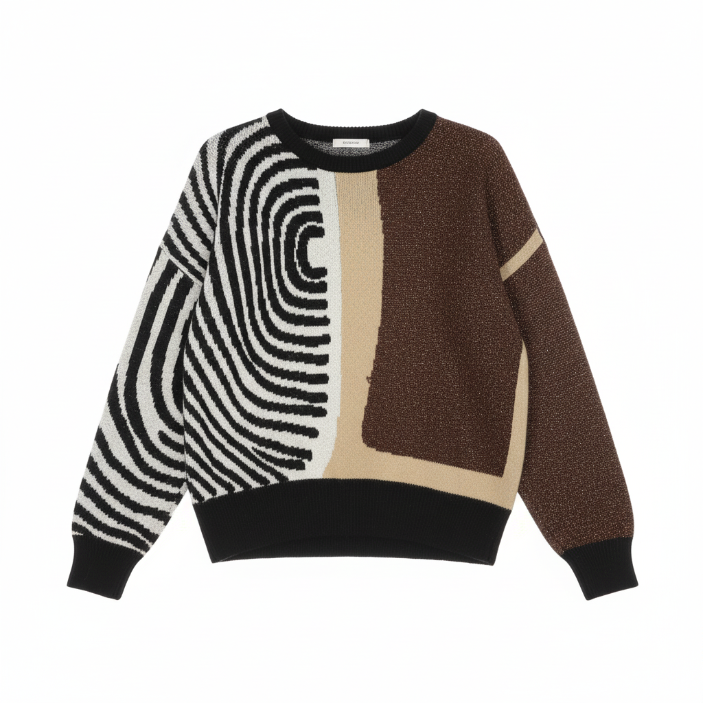 CAMISOLA VICBEE CASTANHO ESCURO BEGE PRETO BRANCO DECOTE CANOA