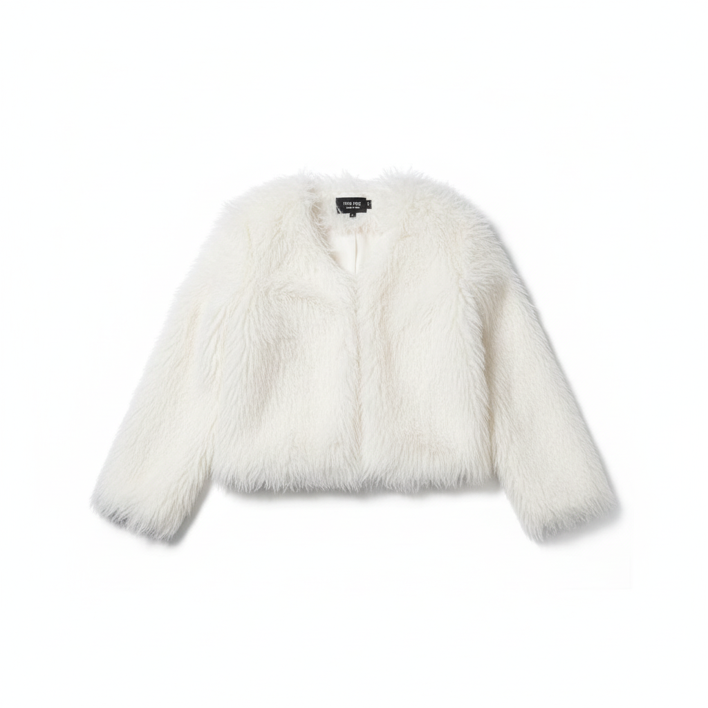 CASACO LUMINA PELUCHE TEDDY CURTO BRANCO PELOS