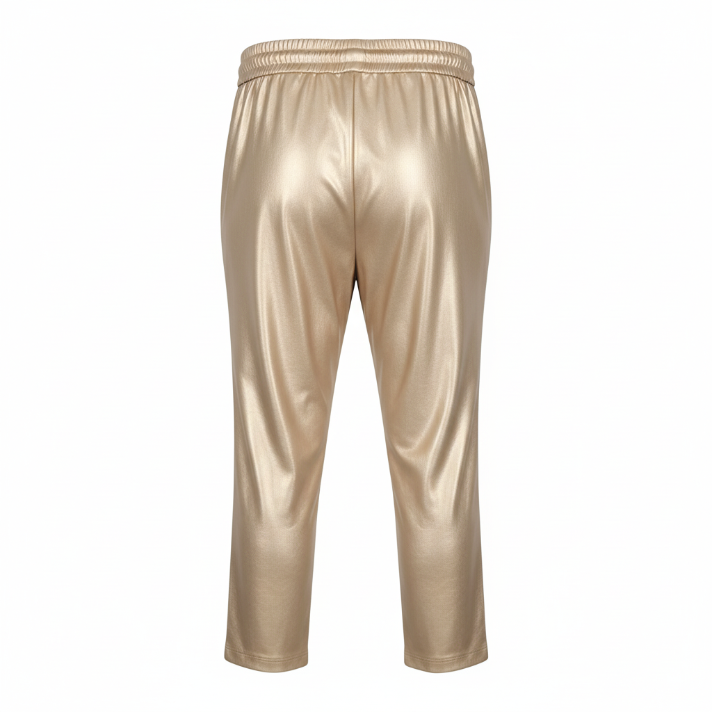 CALÇA SKINNY DOURADO ECO PELE ELASTICO FESTA BOLSO FRONTAL