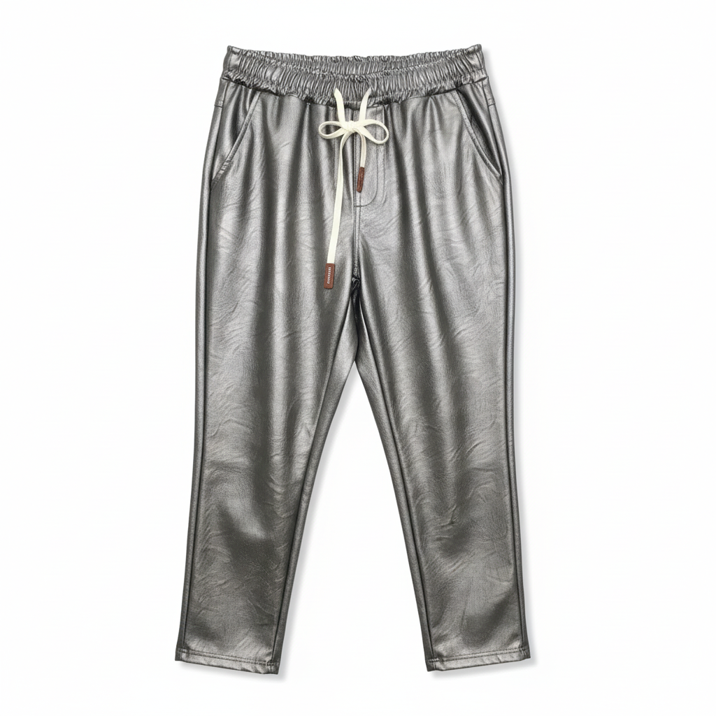 CALÇA SKINNY CAMILLE FRANCE PRATA ECO PELE ELASTICO FESTA BOLSO TRASEIRO REGULADOR