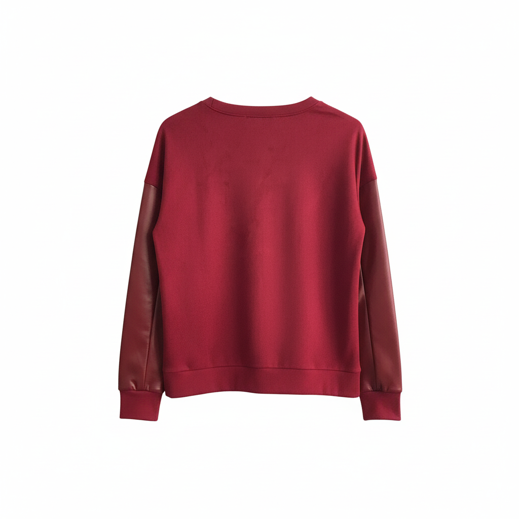 CAMISOLA AMY BORDO CAMURÇA ECO PELE BUSTO MANGA CUMPRIDA