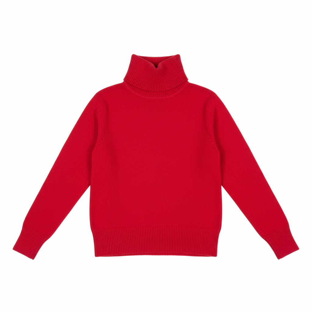 CAMISOLA GOLA ALTA 6° SHOP VERMELHO CACHARREL MANGA CUMPRIDA CANELADA