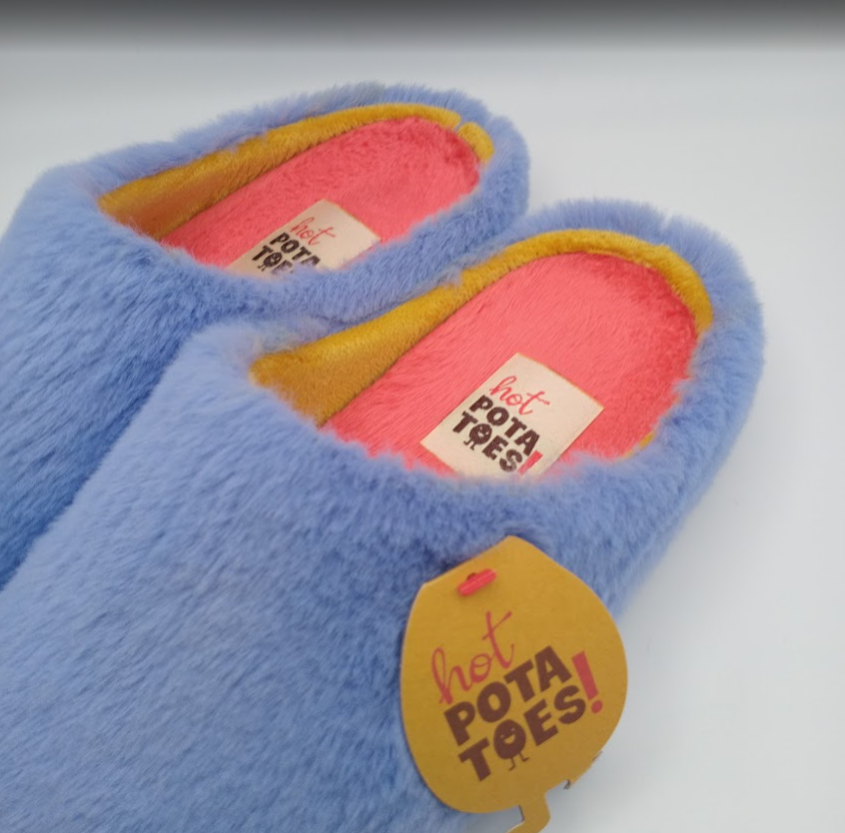 PANTUFAS HOT POTATOES ROXO AZULADO SOLA GROSSA BORRACHA LISO LILÁS