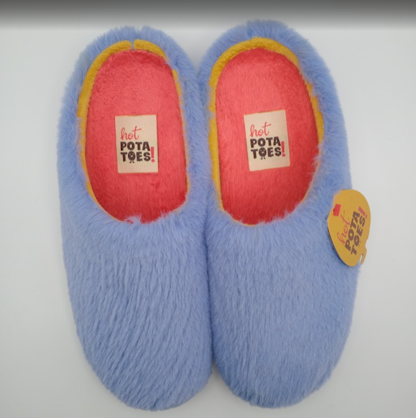 PANTUFAS HOT POTATOES ROXO AZULADO SOLA GROSSA BORRACHA LISO LILÁS