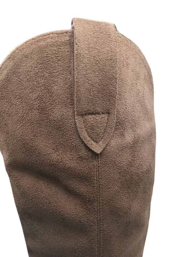 BOTA CAVALEIRA FINDLAY CASTANHO TAUPE CAMURÇA ZIPER BICUDO MONTARIA