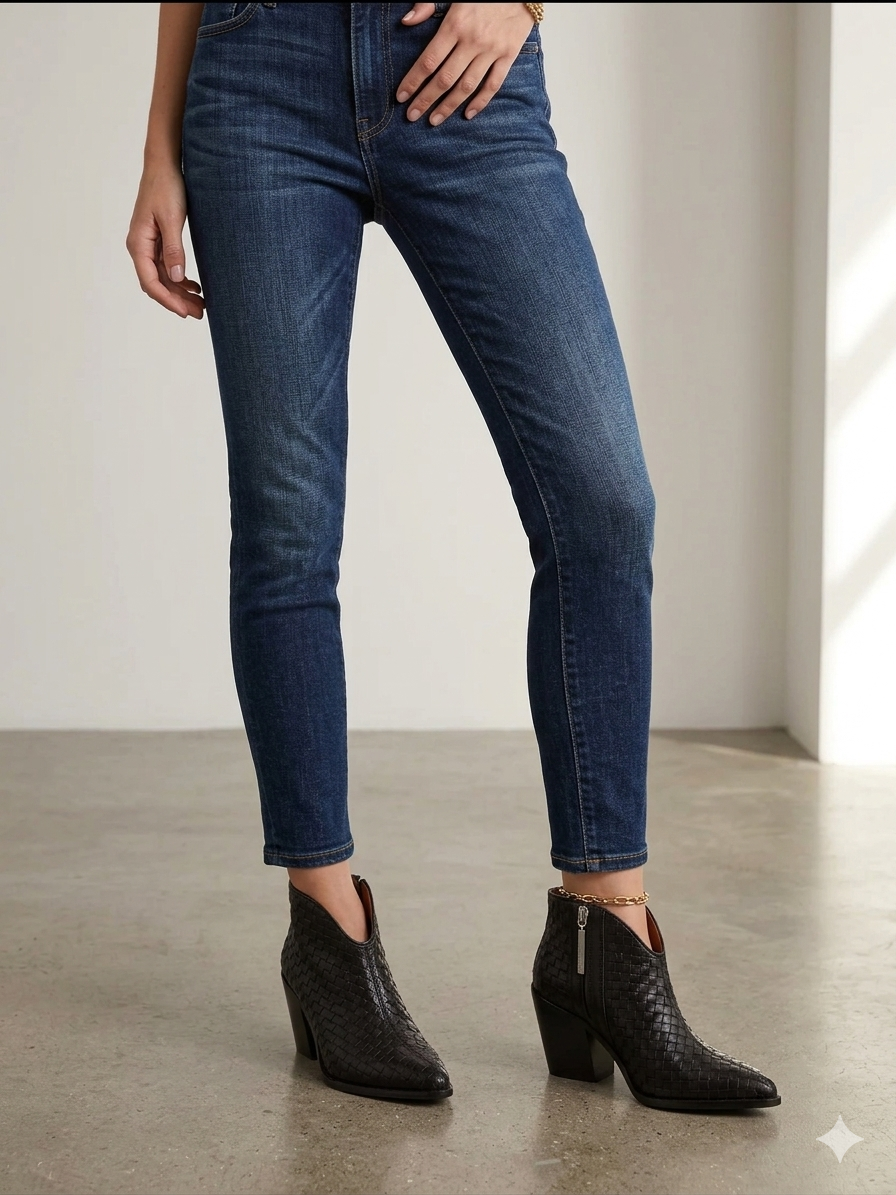 Botins Femininos Gioseppo em Pele Estilo Western com Salto Bloco Confortável, Botas de Cano Curto com Bico Fino e Zíper Lateral, Design Premium Casual