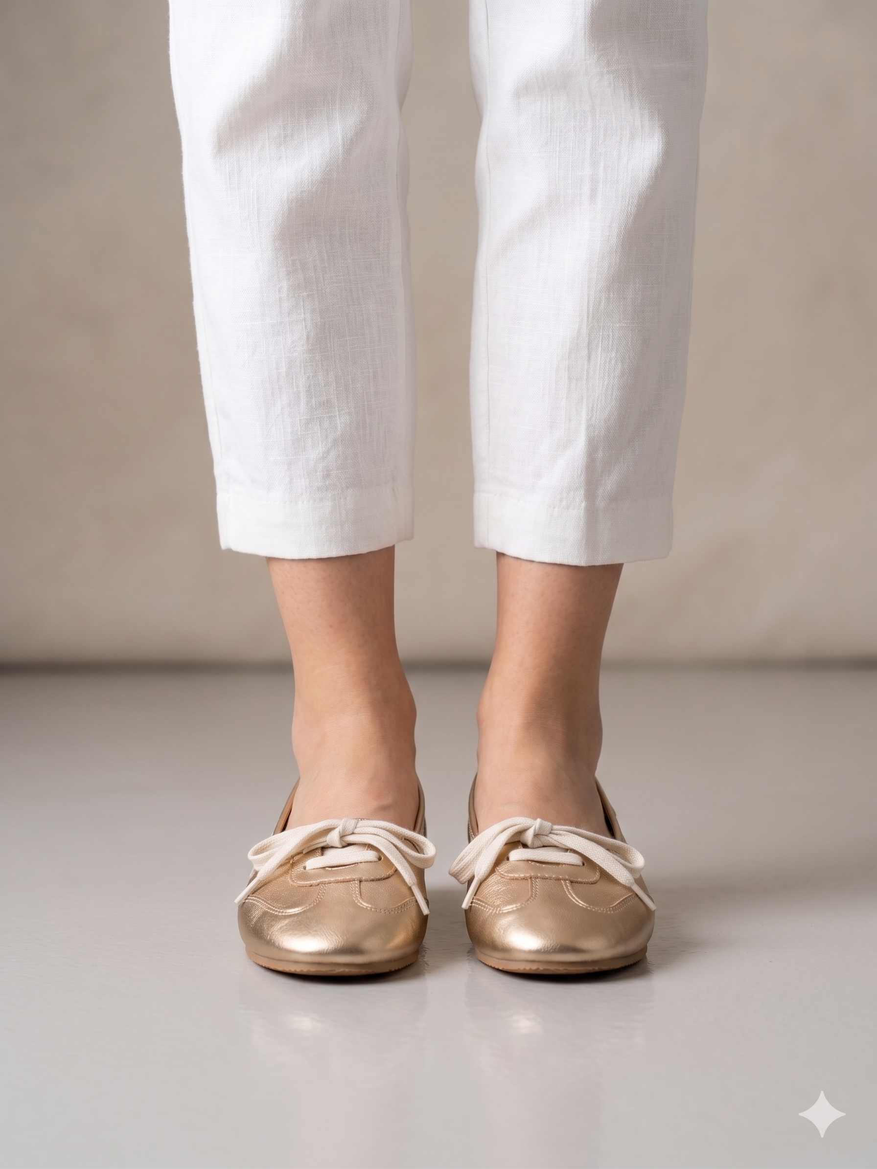 Sapatilhas Casuais Femininas Xti Dourado Oro em Camurça e Lona; Sabrinas Sapatos Tenis Modelo Balangai super Confortáveis