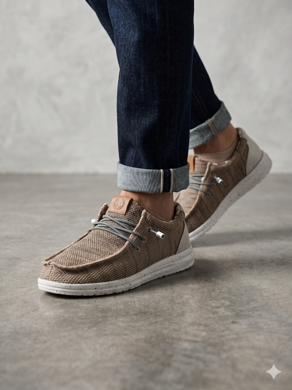 Sapatos Xti Slip On Homem Tecido Malha Respirável Cinza Bege; Mocasins Casuais Leves Com Atacadores Elásticos Confortáveis Casual Chic Outono Primavera