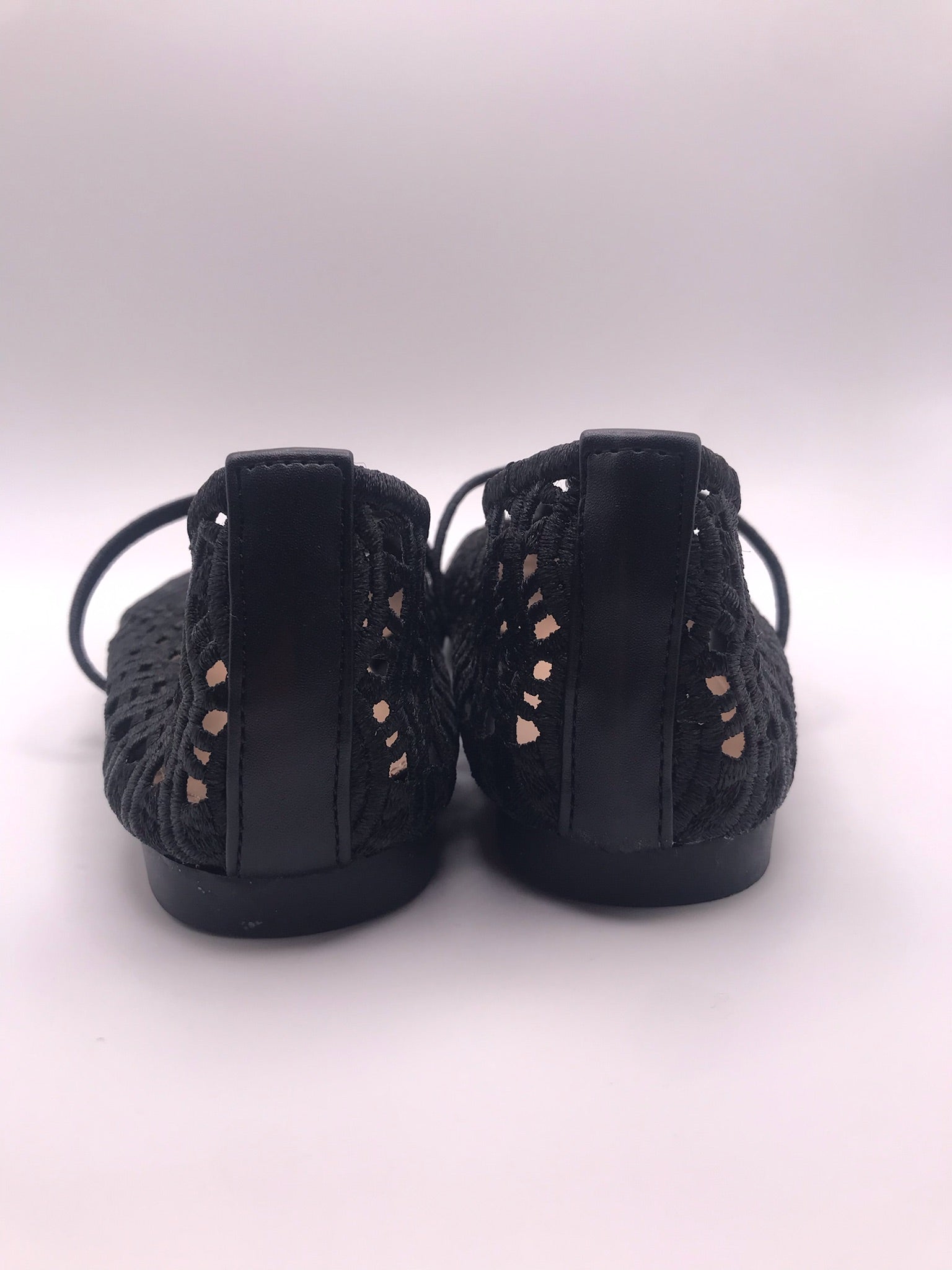 SABRINA MARY JANE IDEAL SHOES PRETO TECIDO MACRAME BICO QUADRADO
