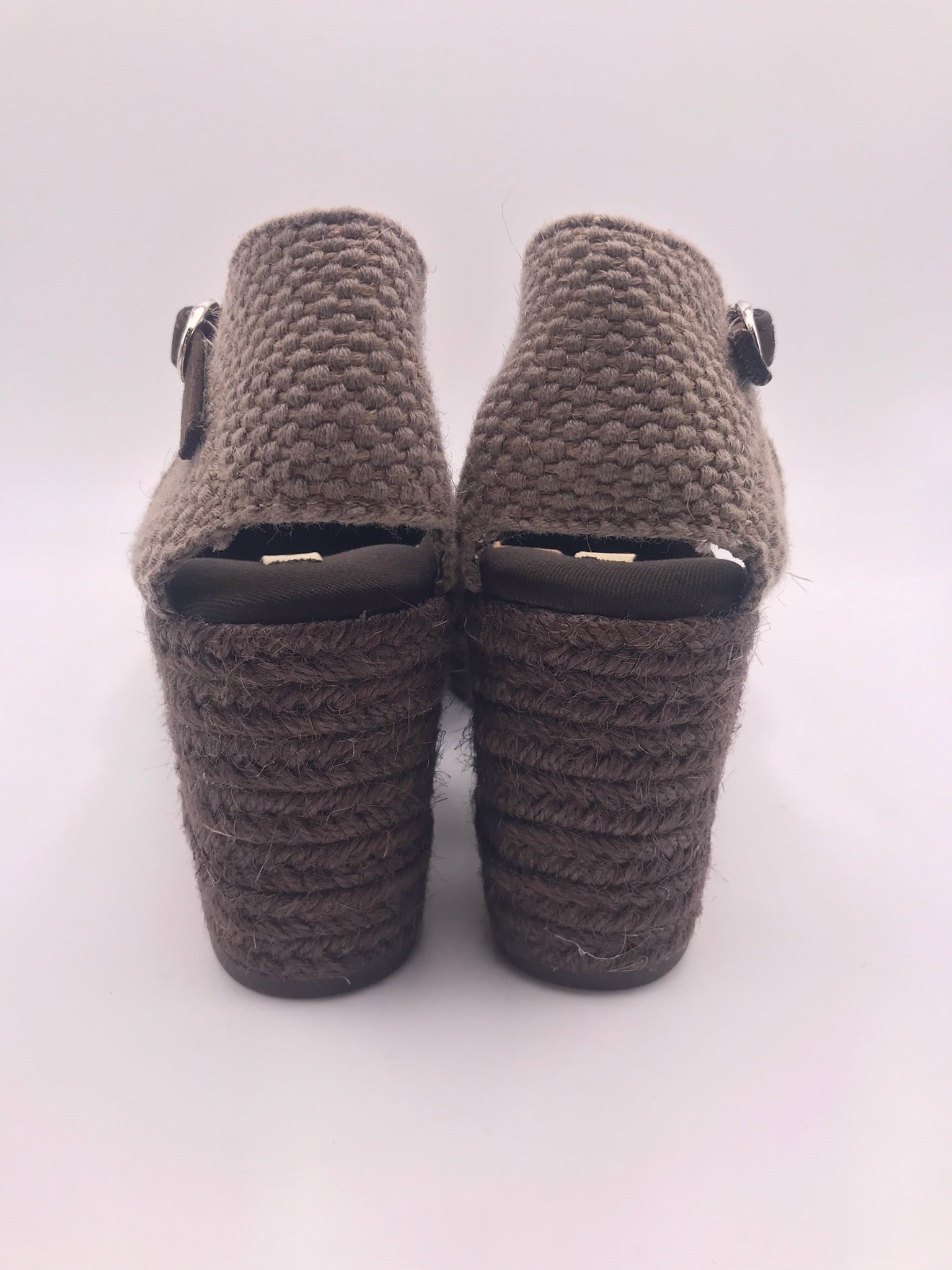 Alpercatas Cunha Castanhas Senhora Corina Cafe; Sandálias Cunha Salto Médio Verão; Sapatos de Cunha com Tira no Tornozelo Confortáveis