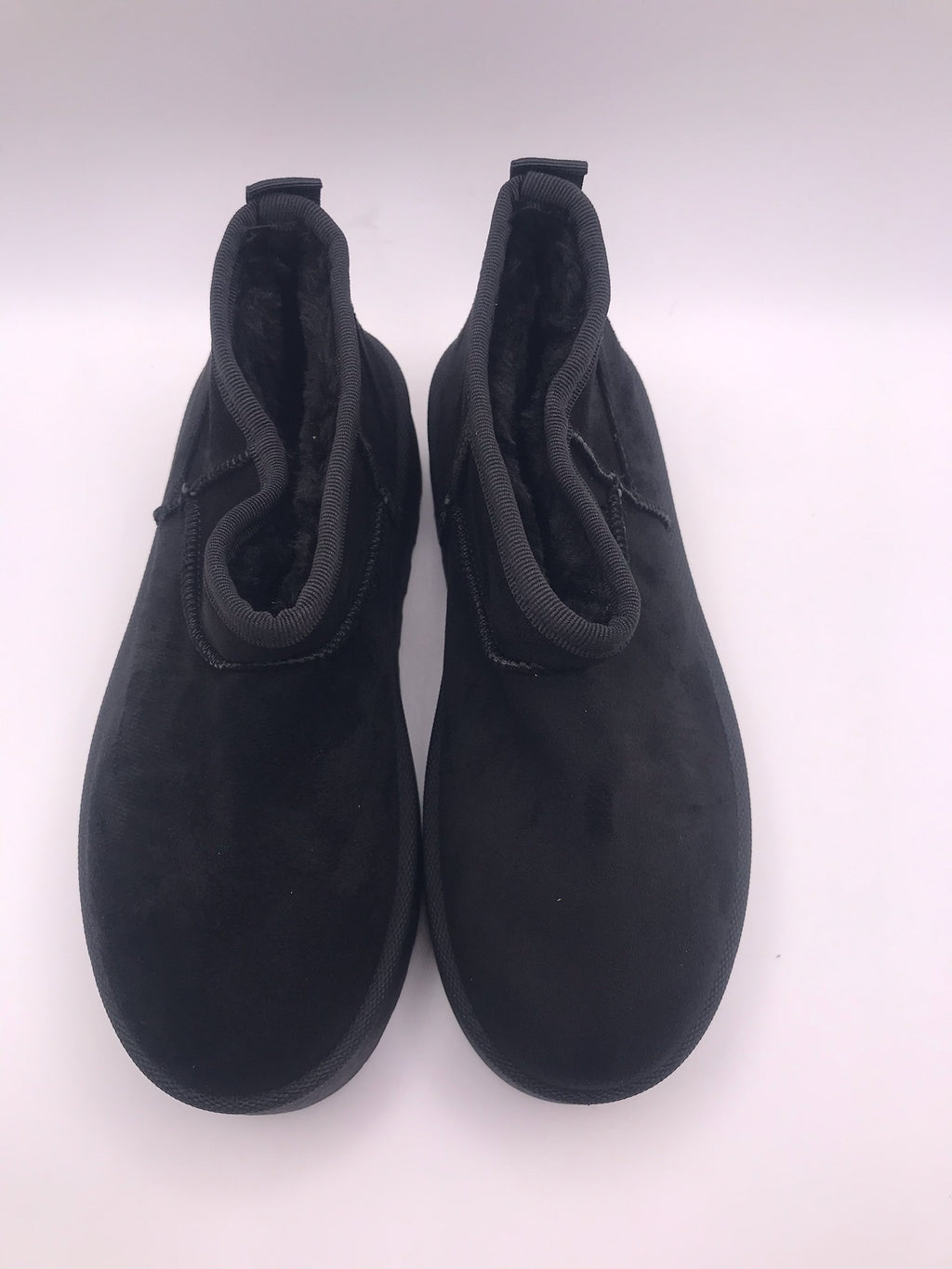 BOTA PANTUFAS MACADI BLACK VELUDO PELOS PRETO PLATAFORMA