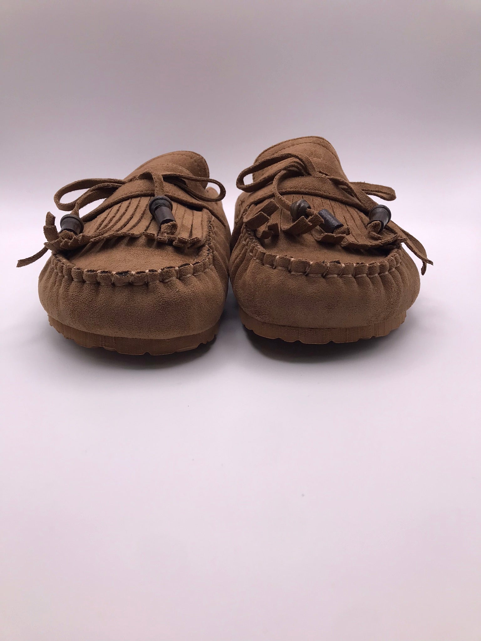 SOCAS IDEAL SHOES CASTANHO CARAMELO CAMURÇA FRANJA