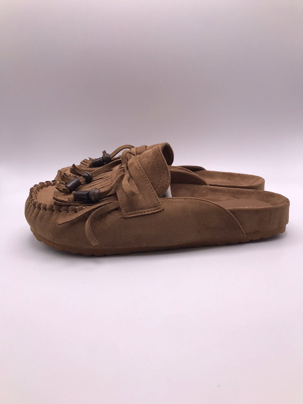 SOCAS IDEAL SHOES CASTANHO CARAMELO CAMURÇA FRANJA