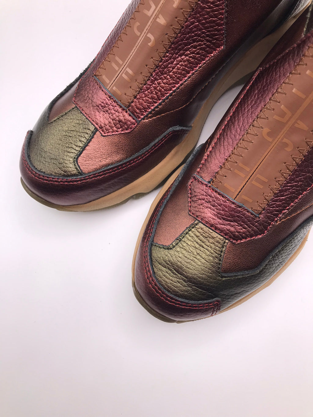 BOTA TÊNIS HISPANITAS VERDE BORDO CASTANHO ROXO CINZA ZIPER FRENTE LOGO