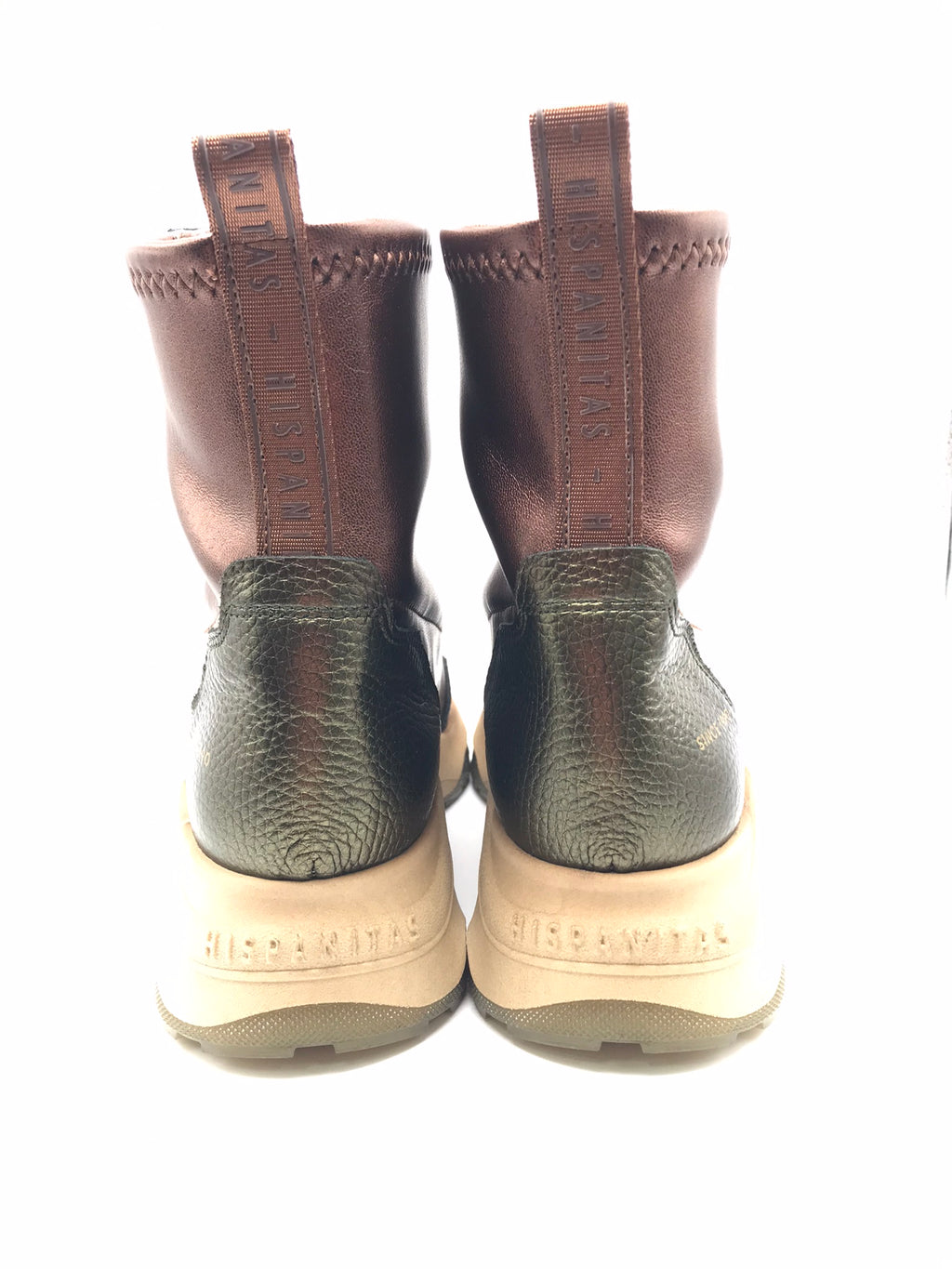 BOTA TÊNIS HISPANITAS VERDE BORDO CASTANHO ROXO CINZA ZIPER FRENTE LOGO