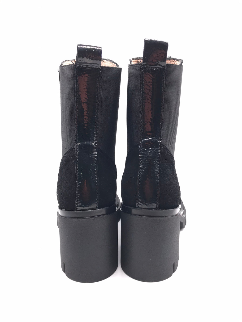 BOTA SALTO HISPANITAS PRETO CAMURÇA ZIPER FRONTAL PRETO