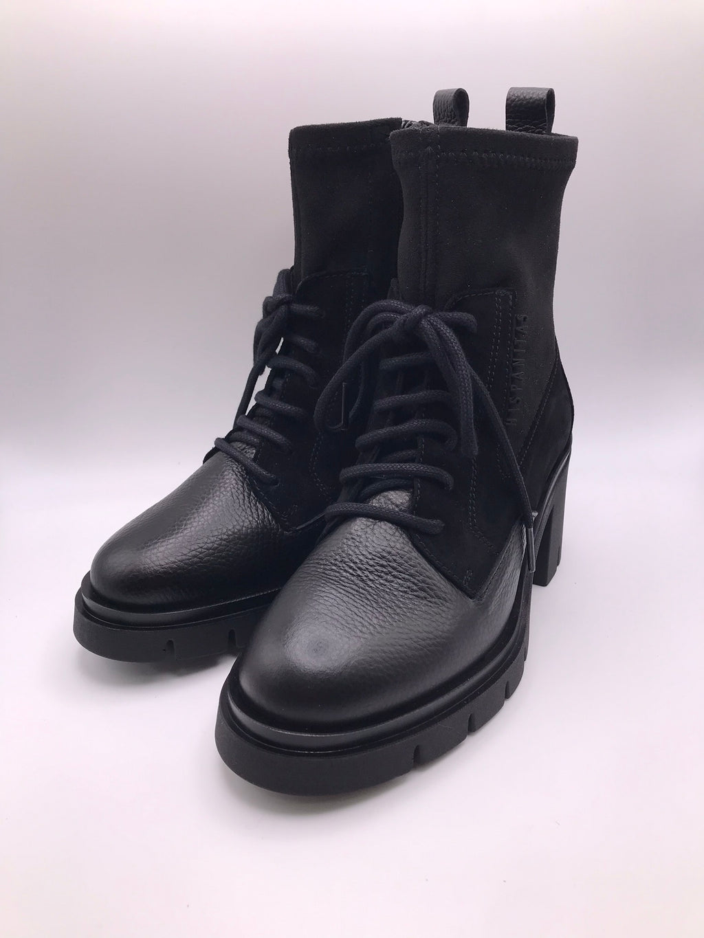 BOTA COTURNO HISPANITAS PRETO COURO LOGO LATERAL ZIPER DETALHES EM CAMURÇA