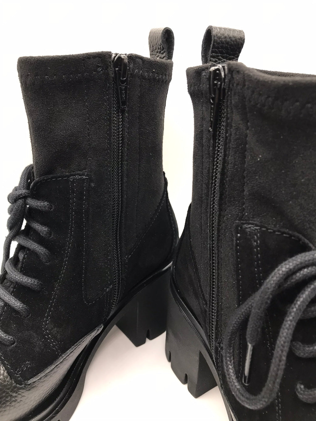 BOTA COTURNO HISPANITAS PRETO COURO LOGO LATERAL ZIPER DETALHES EM CAMURÇA