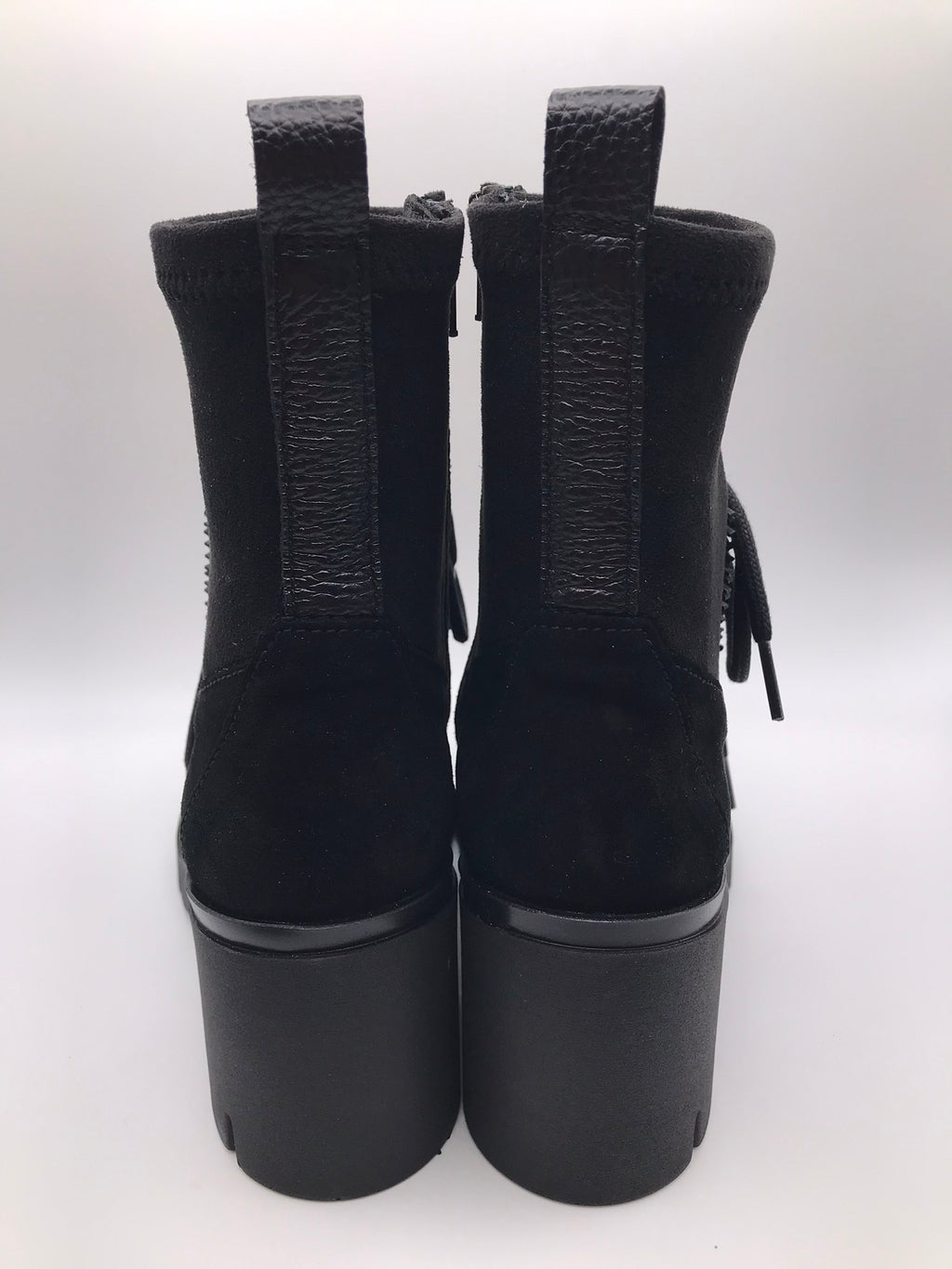 BOTA COTURNO HISPANITAS PRETO COURO LOGO LATERAL ZIPER DETALHES EM CAMURÇA