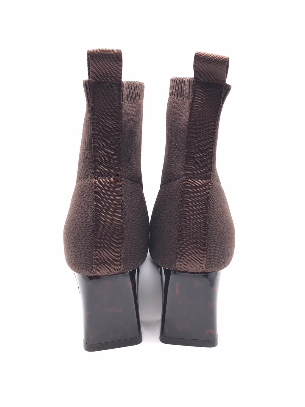 BOTA QUADRADA GIOSEPPO CASTANHO ESCURO TECIDO CANELADO SALTO COM DETALHES