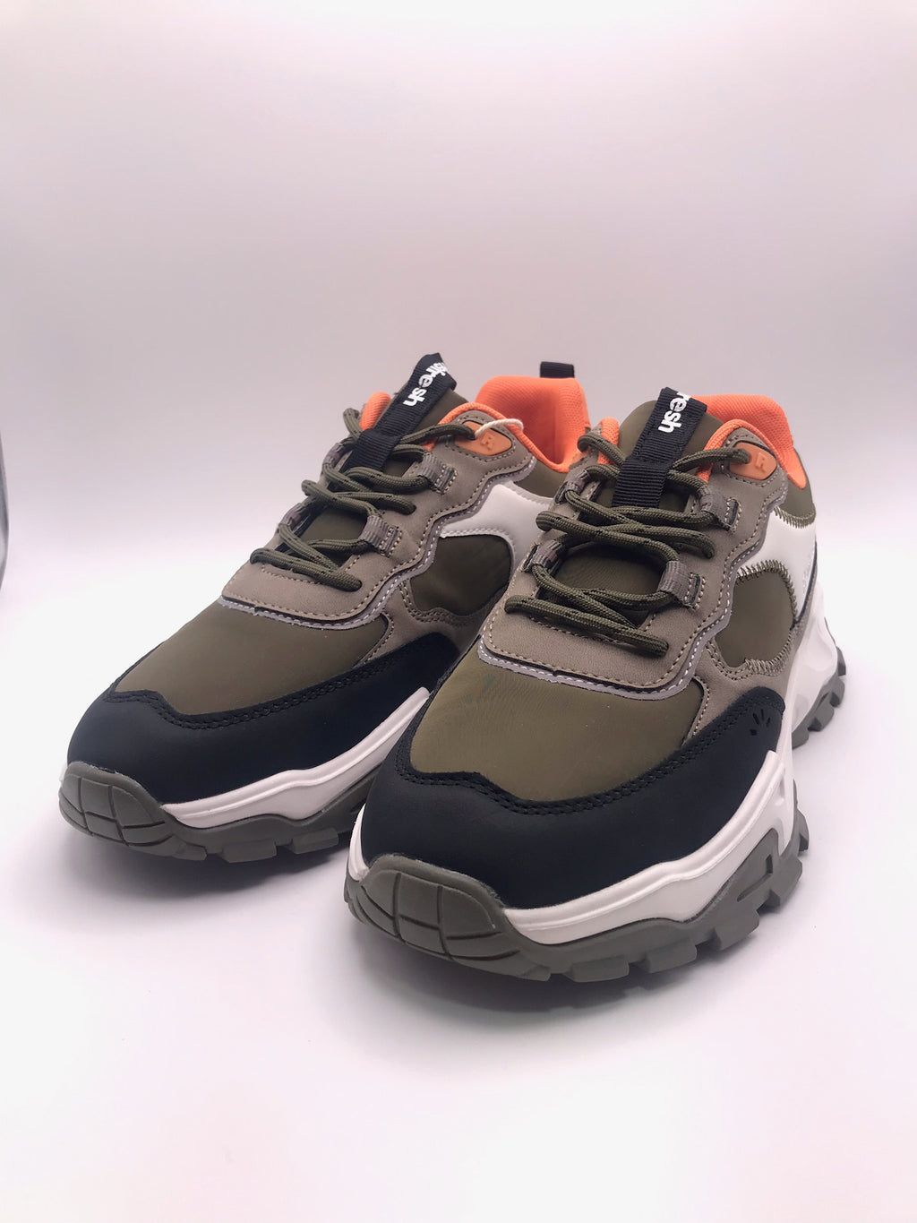 TÊNIS REFRESH VERDE  MILITAR BRANCO PRETO LARANJA IMPERMEAVEL BICUDO SOLA PLATAFORMA ATACADORES