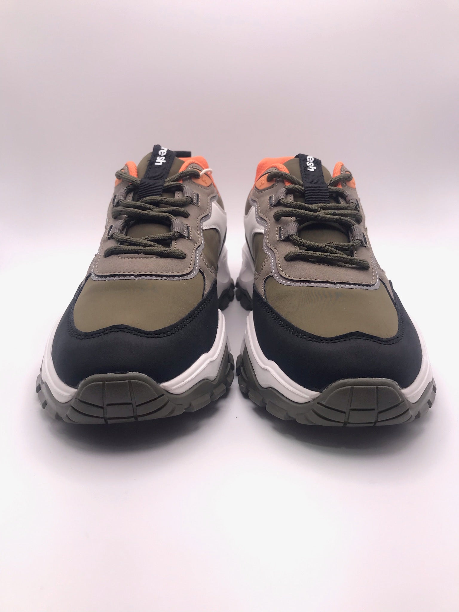 TÊNIS REFRESH VERDE  MILITAR BRANCO PRETO LARANJA IMPERMEAVEL BICUDO SOLA PLATAFORMA ATACADORES